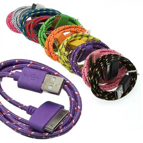 USB to iPhone4 Round braid 1m